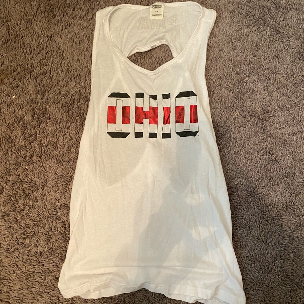 VS pink Ohio state twist back tank